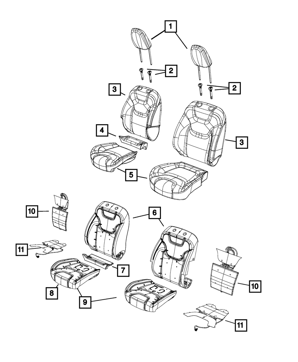 Genuine Mopar Front Seat Cushion Cover Left 5RA43LU5AA