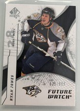 2008-09 SP Authentic Future Watch /999 Ryan Jones #185 Rookie RC Predators Card. rookie card picture