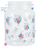 Vorratsglas Augusta Weiß 1,2L Greengate Bonbonglas Blumen Landhaus Glasdose Chic