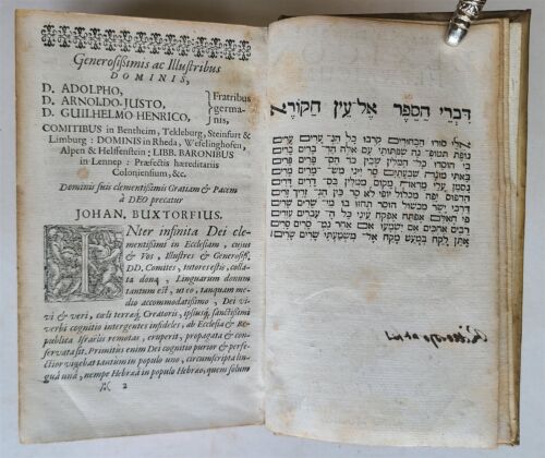 1710 LEXICON HEBRAICUM & CHALDAICUM by BUXTORF ANTIQUE VELLUM BINDING - Imagen 7 de 11