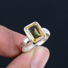 Citrine Gemstone Ring Solid 925 Sterling Silver Unique Gift Idea For Anniversary