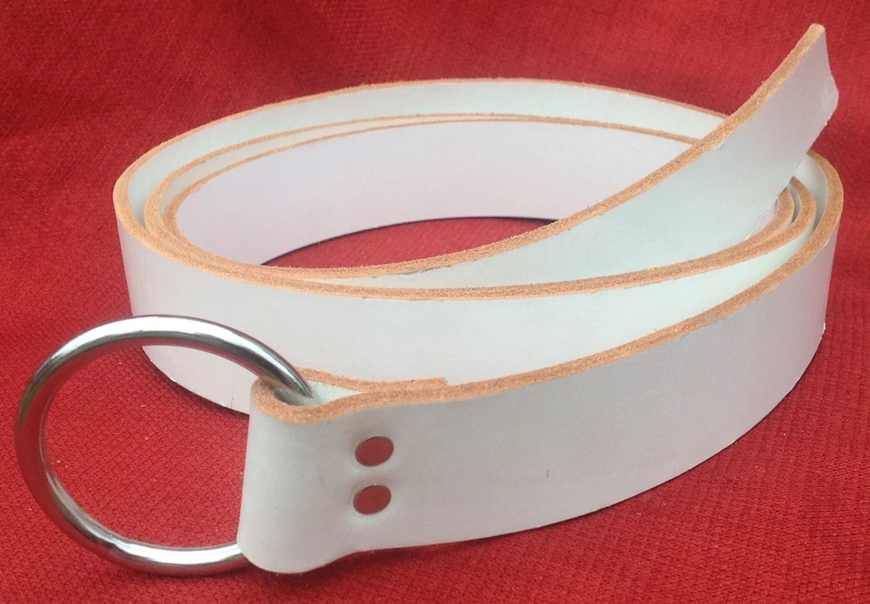 1.5英寸SCA骑士CELTIC编织戒指/扣带红色/白色金属和小贴士中世纪 — 第 2/3 张图片