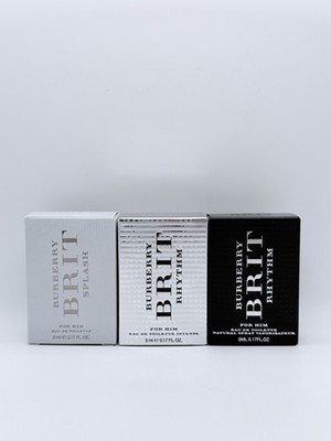 BURBERRY BRIT RHYTHM, SPLASH, RHYTHM INTENSE EDT Splash MINI 0.17Oz / 5mL