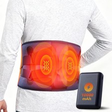 10000mAh Cordless Heating Pad for Back Pain Relief, Lower Back Massager with ...