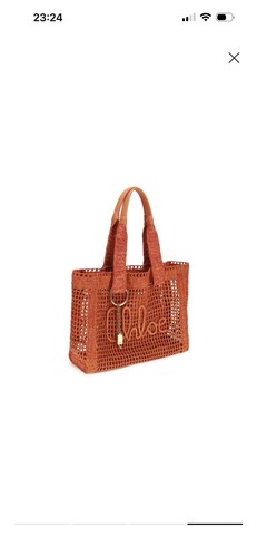 Chloe Medium Raffia Banana Bag clay brown  for Mercedes 