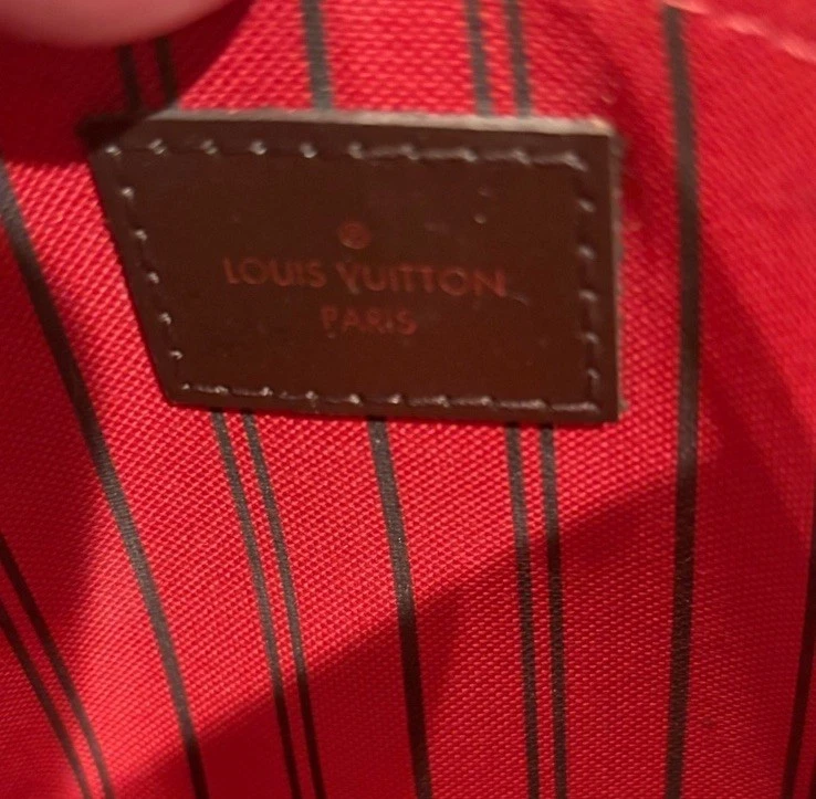 Auténtico bolso Louis Vuitton Neverfull Pochette en lona Damier Level SD4189 Foto 3 de 4