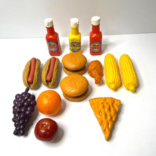 Lot of 20 Pretend Play Realistic Foods Dishes Picnic Barbeque Cook Out Dishes