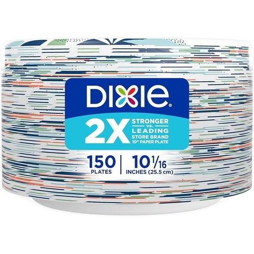 Strong Disposable 10 Inch Paper Plates Microwave Safe Compostable 150 Pack Large - Picture 10 of 11