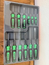 Snap-on Tools Usa New 12 Pc Green Soft Grip Mix Tip Screwdriver Set Sgdxw120bg Snap-on Tools Usa New 12 Pc Green Soft Grip Mix Tip Screwdriver Set Sgdxw120bg