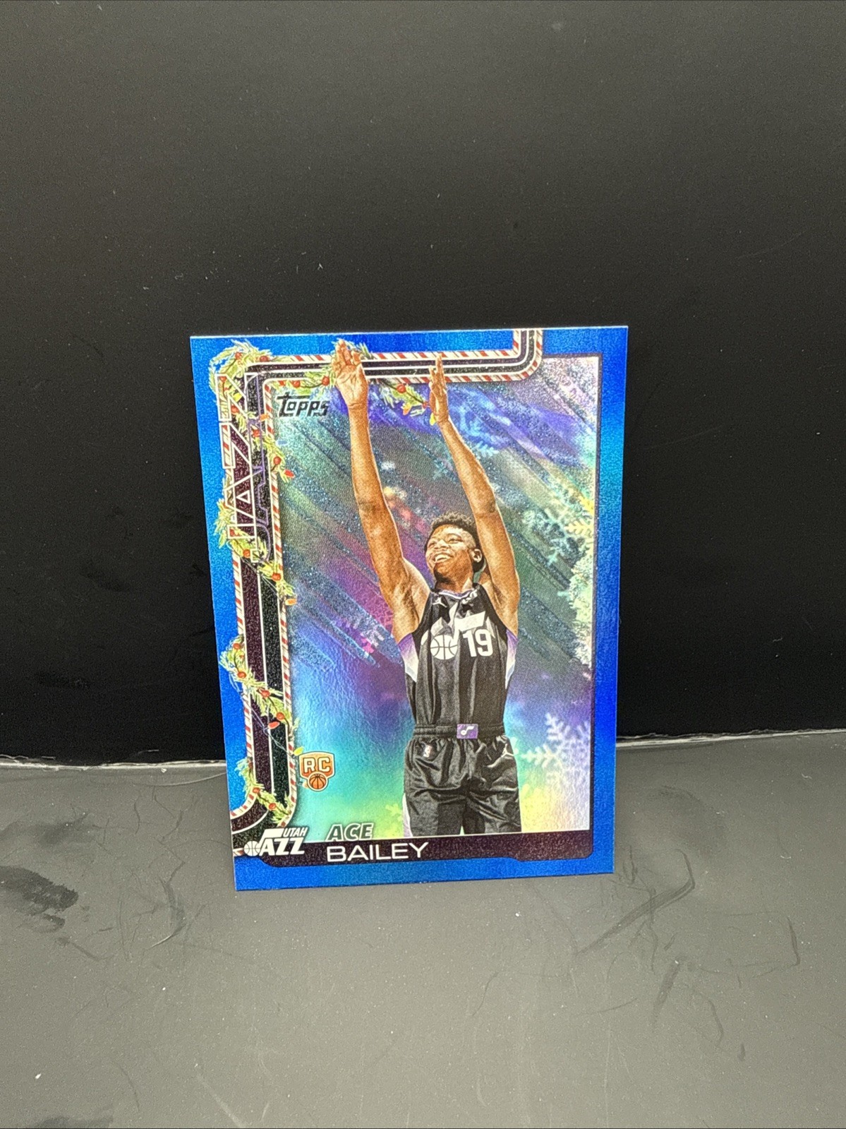 2025-26 Topps Holiday - Ace Bailey #H165 Holiday Metallic Blue Glitter (RC) NM++