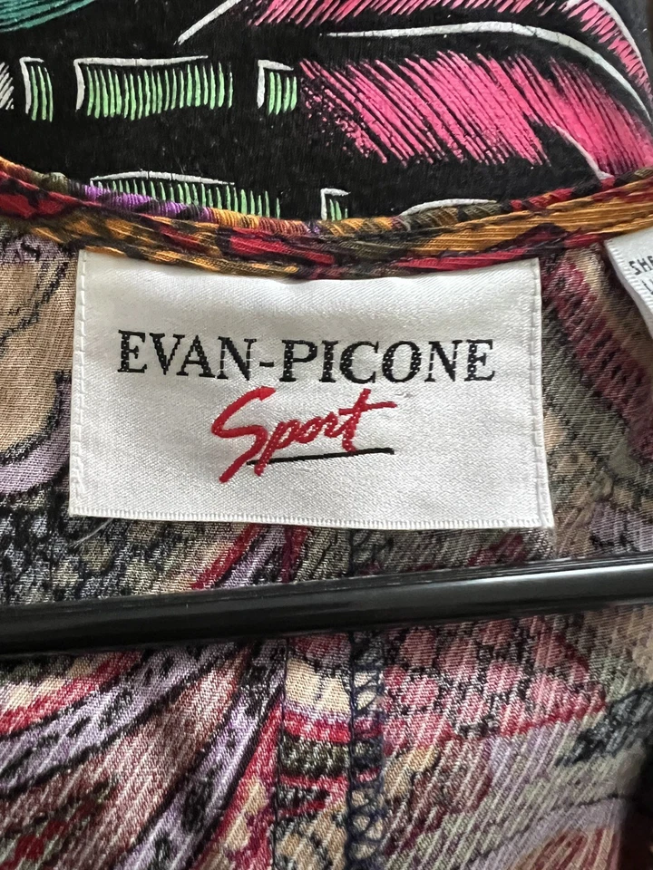 Mono para mujer Evan Picone talla mediana chaleco abotonado multicolor cachemira Foto 4 de 4