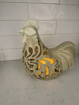 Rooster Flickering Candle Resin Home Farmhouse/Country Decor Indoor/outdoor