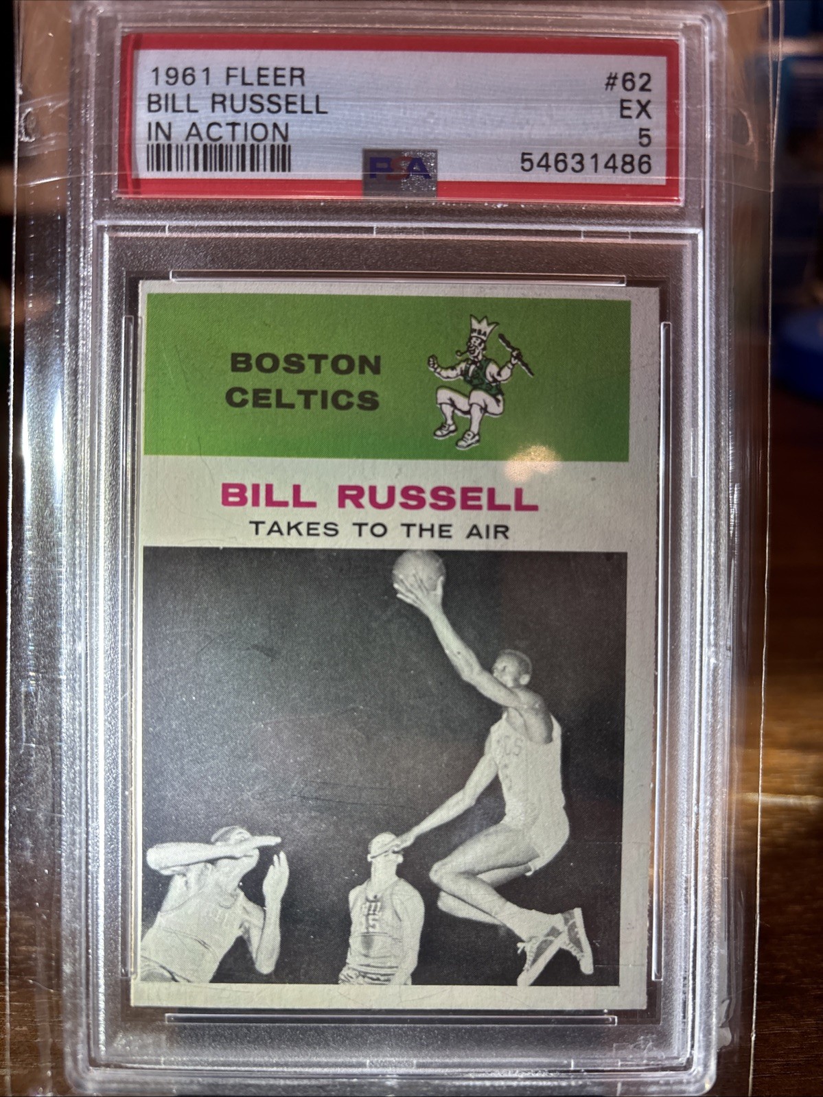 1961-62 Fleer Bill Russell In Action #62 PSA 5