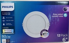 Philips 60W Slim 6-inch Canless LED Downlight 12-Pack-Selectable White-Multi-CCT