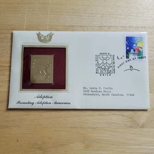 Adoption Promoting Adoption Awareness 22kt Gold Replica Stamp 1st Day w/card