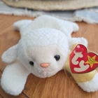 Ty Beanie Babies Fleece White Lamb Plush Beanbag w/ Tag 1996 Vintage