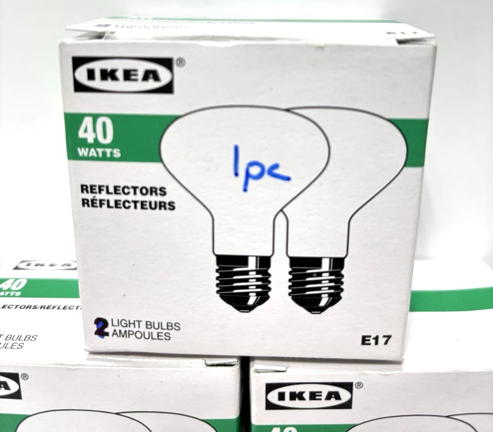 IKEA 5pc 40W Reflector LED Bulbs E17 Candelabra Base One Box Missing 1 Bulb - Image 2 of 4