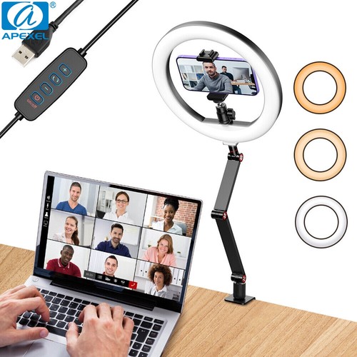 APEXEL USB 10'' Ring Light with Adjustable Stand Holder Photography Led lights