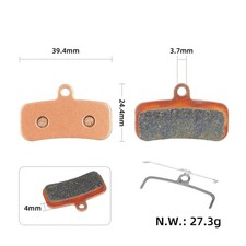 Lightweight Bronze Disc Brake Pads Sintered Type 27. for 3g 3.94x2.44x0.4cm