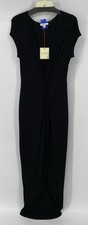 Rolla Coster Womens Maxi Dress Small Twist Front Black Stretch Beachy Large NWT