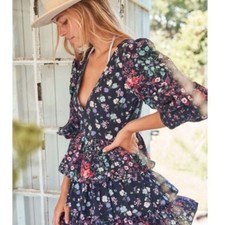 Loveshackfancy Paris Long Sleeve Tiered Ruffle Minidress NWT