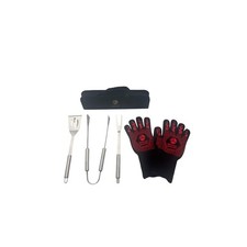 Best Stainless Steel Grill Set, 5 Piece Heavy Duty Barbecue Tools, BBQ Grilling