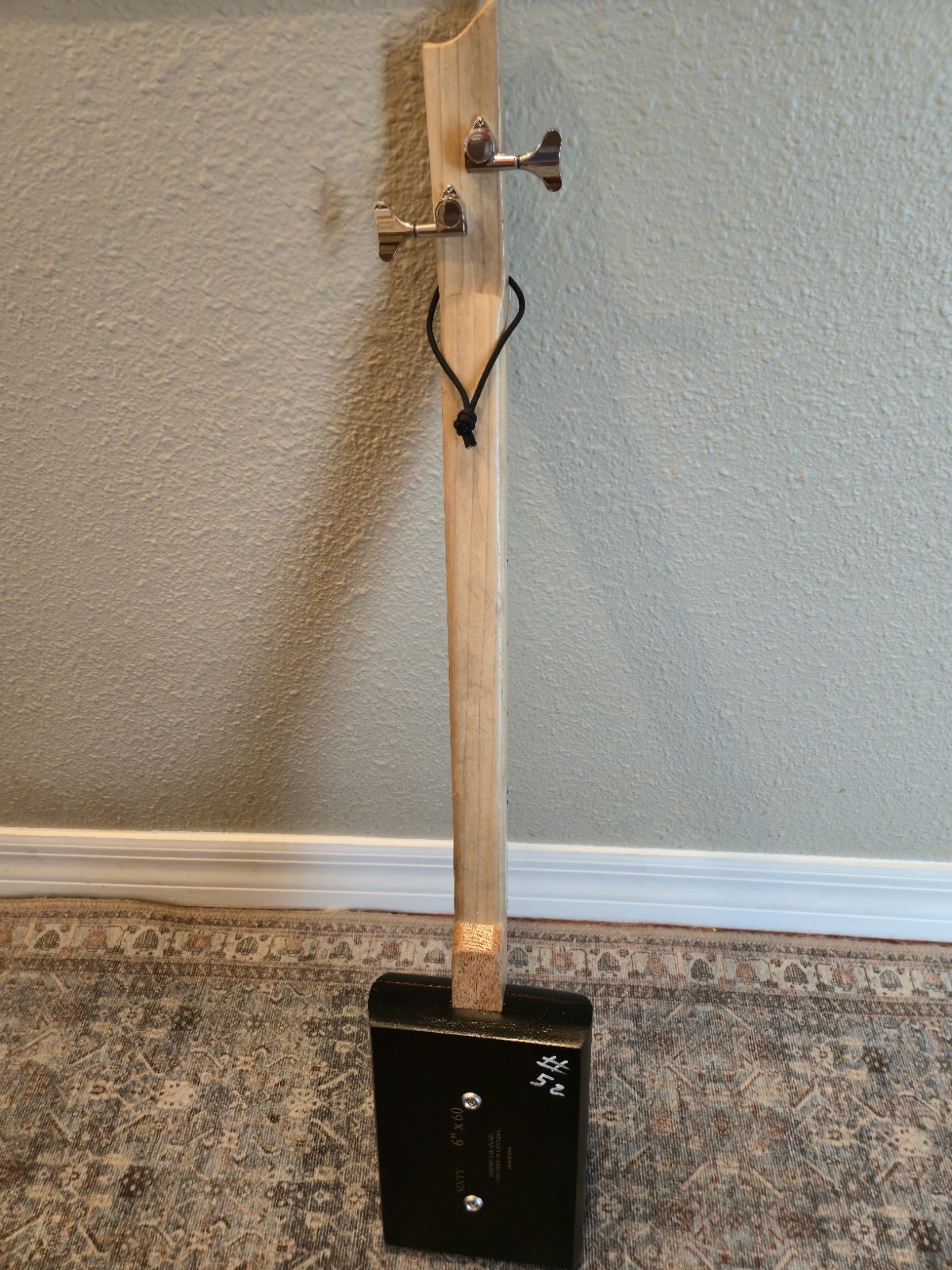 Cigar Box Bass 2-String Metal Frets, Piezo Sound, PU