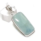 Natural Aquamarine Gemstone 925 Sterling Silver Jewelry Pendant 1.77" R971