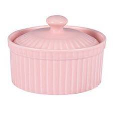 Small Dessert Bowls Desert Cups with Lids Custard Baking Dish Pink