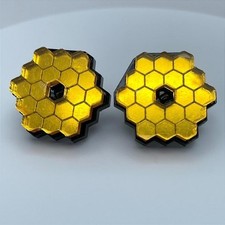 Contemporary Gold-Tone James Webb Space Telescope (JWST) Mirror Stud Earrings