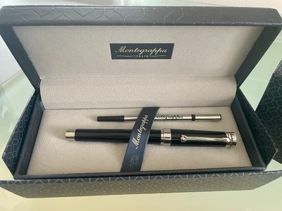 Montegrappa Rollerball Nero Uno Tintenroller schwarz/ silber neu !