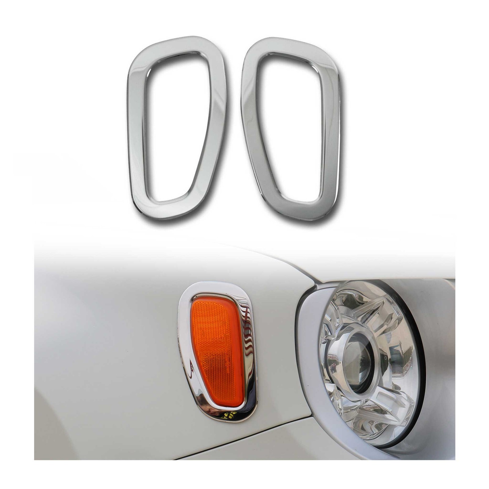 Cadre de clignotant latéral Jeep Renegade inox pour masquer les rayures d'aile avant