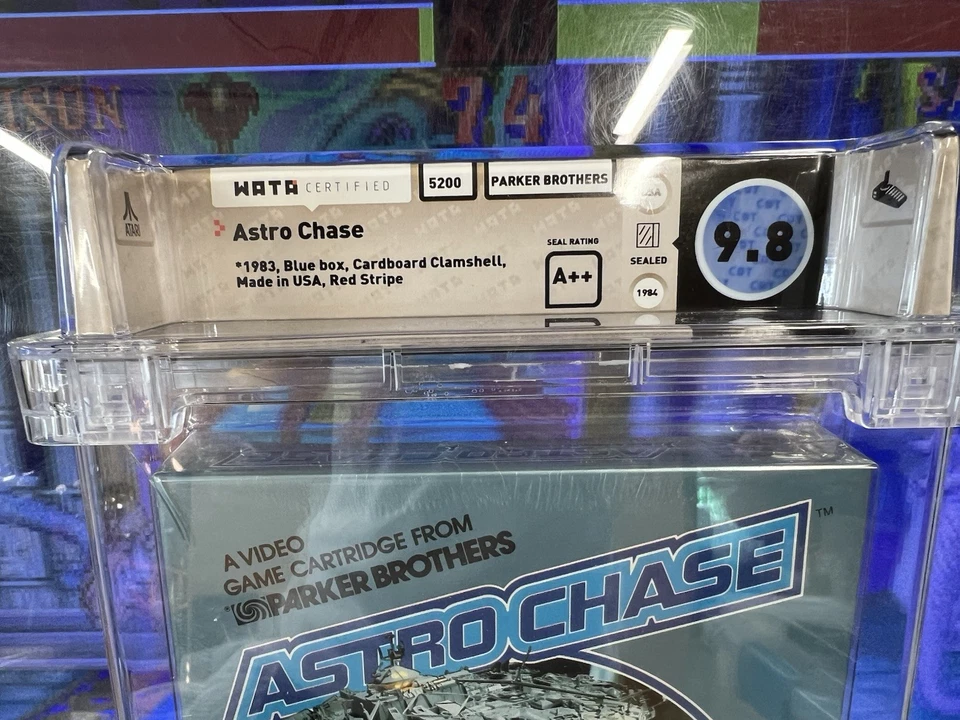 1983 Atari 5200 Astro Chase Blue Box Clamshell WATA 9.8 A++ Sealed ** Top Pop ** - Image 4 of 4