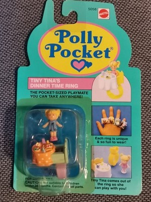 Polly Pocket 1991 Tiny Tina's Dinner Time Ring OVP