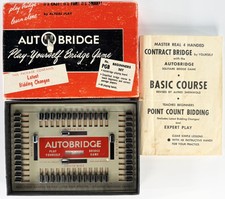 Auto Bridge Play Yourself Game Beginners Set w/ Original Box 1959 Vintage