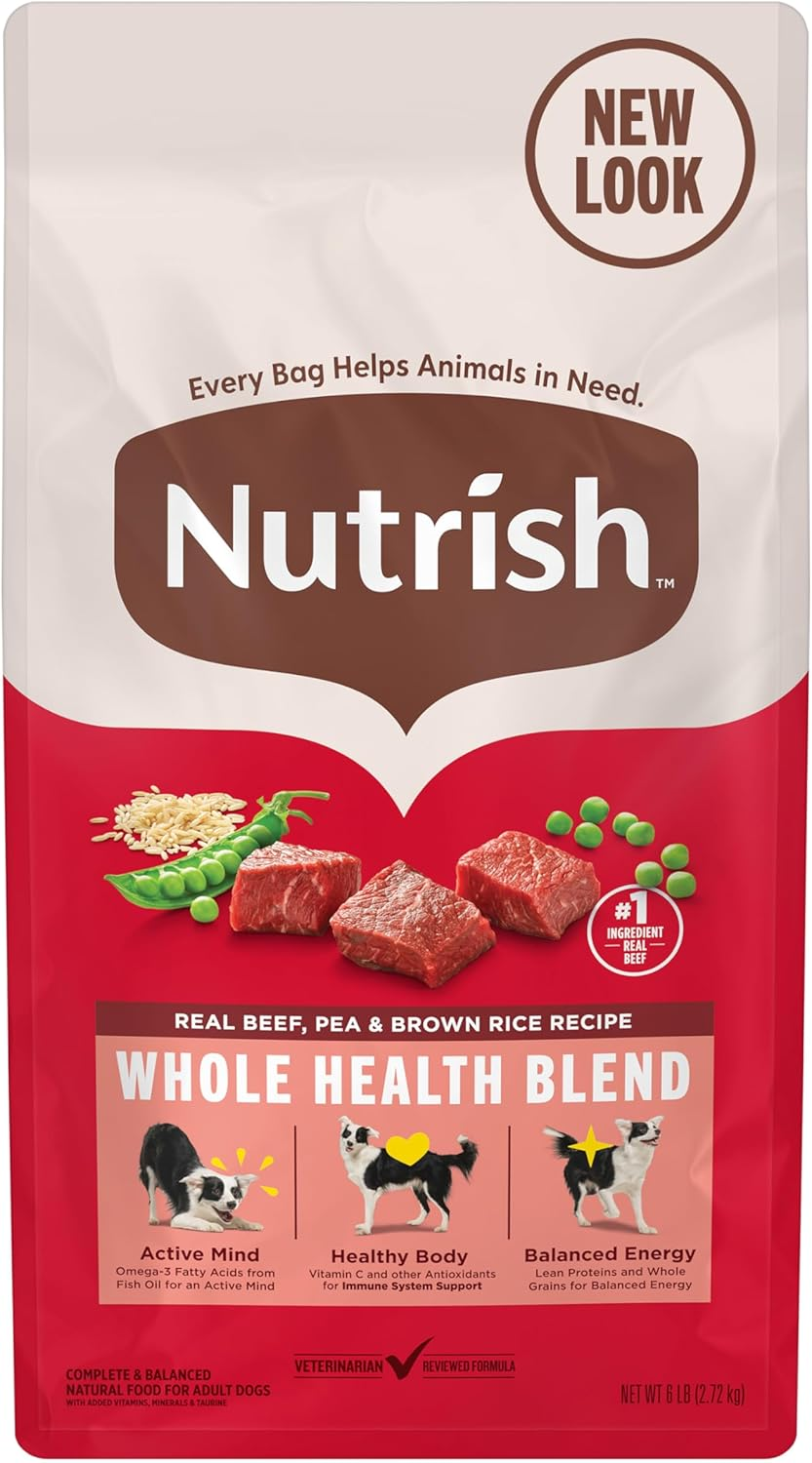 Healthy Adult Dog Food with Real Beef, Pea & Brown Rice Blend