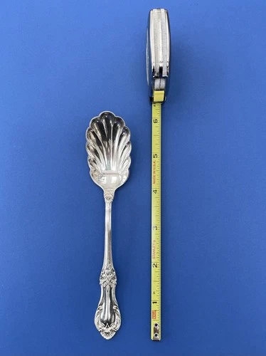 Vintage Wild Rose International Sterling Silver Sugar Shell Spoon 30g