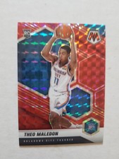 Theo Maledon 2020-21 Panini Mosaic Red Mosaic Prizm #218 Rookie
