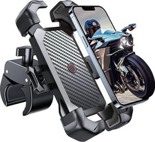 Motorcycle Phone Mount, 1S Auto Lock 100Mph Military Anti-Shake Bike Phone Ho