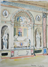 Carla Alberta Sidoli - Studio Architettonico Interno di Cattedrale - Acquerello