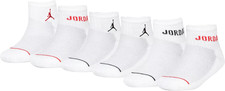 NEW KIDS JORDAN 6 PACK ANKLE SOCKS 9-11 5Y-7Y 6PAIRS