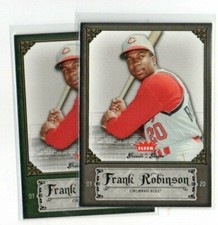 FRANK ROBINSON CINCINNATI REDS 2006 FLEER GREATS GAME PEWTER 2X LOT HOF
