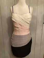 Gianni Bini Dress Women's Pink & Black Tiered Built-In Bra New Multi-way 139$