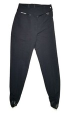 Vtg Obermeyer Women  s Black Wool Blend Ski Snow Pants Size 8 High Rise Stirrups