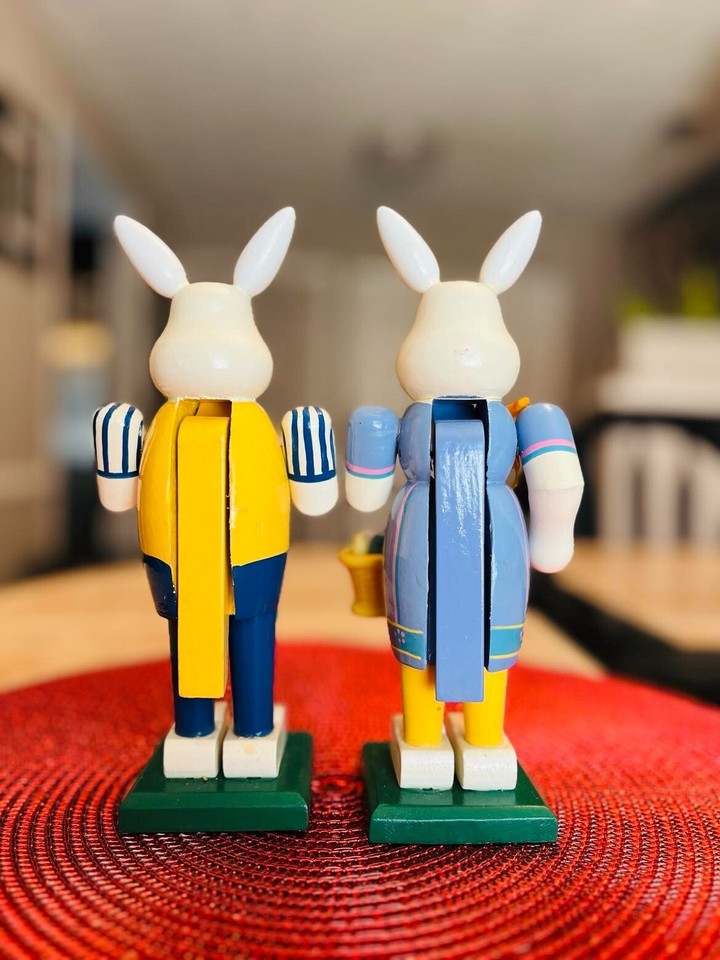 Vintage Nutcracker Male and Female Bunnies measuring 8.25" tall eBay