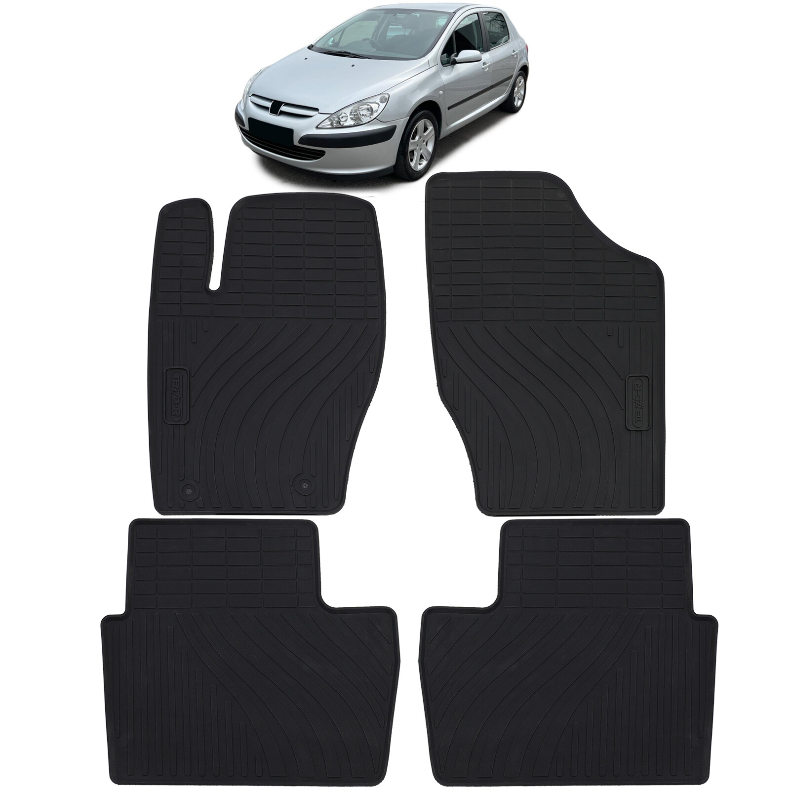 Offerta Set Tappetini Gomma Neri Peugeot 307 (2000-2009) Premium