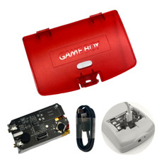 Game Boy Color GBC USB-C Battery 1500 mAh 3.7 V w/ CLEAR RED Battery Cover