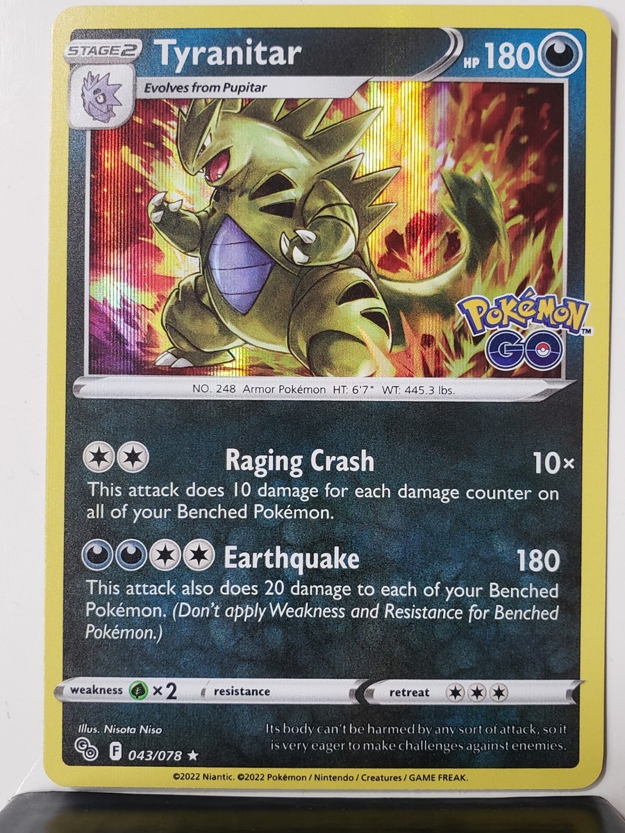 HOLO Tyranitar 043/078 NM / M Pokemon GO TCG Card - $2 Combined Shipping |  eBay