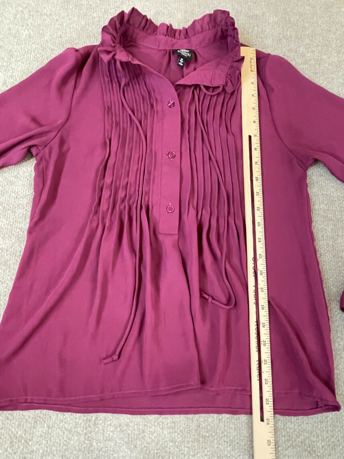 Bobeau Maroon Petite Small Pullover  Button  Blou… - image 4