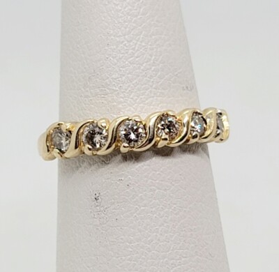 $2500 Unique  1/2 Ct Diamond Engagement Wedding Band Sz 5.75 14kt Gold Rare Find